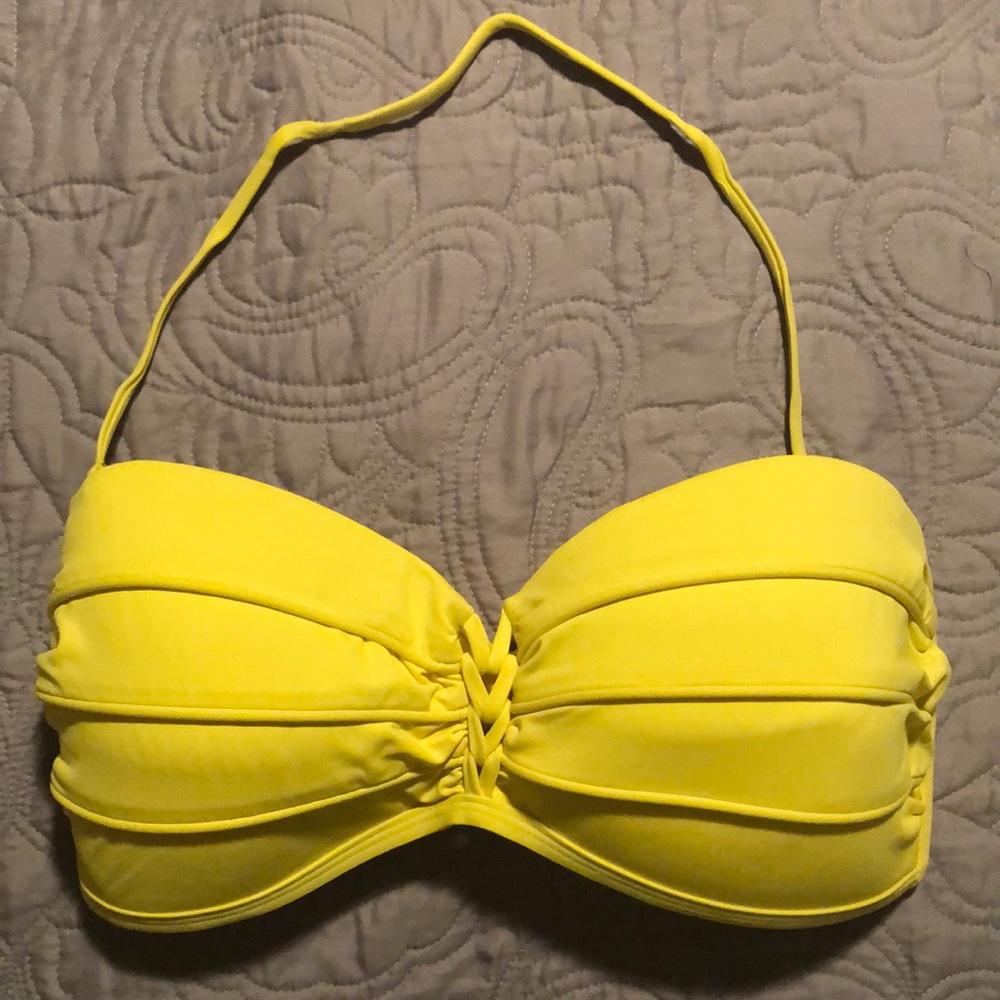 Size 14 La Blanca Yellow Bandeau Bikini Top